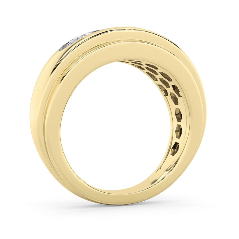 3CTW Round Shaped Lab Grown Diamond (G/VS) Mens Ring in 14K Gold