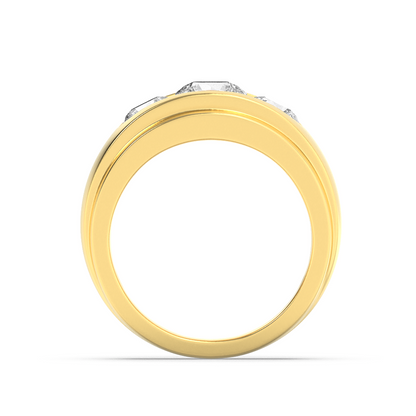 3CTW Round Shaped Lab Grown Diamond (G/VS) Mens Ring in 14K Gold