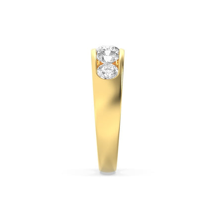 2CTW Round Shaped Lab Grown Diamond (F/VS) Mens Ring in 14K Gold