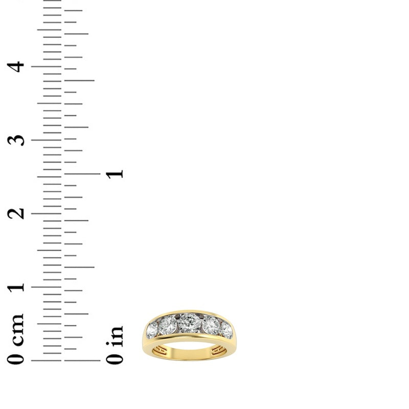 2CTW Round Shaped Lab Grown Diamond (F/VS) Mens Ring in 14K Gold