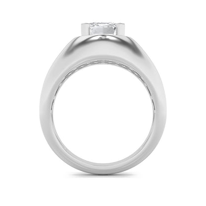 3CTW Emerald Shaped Lab Grown Diamond (F/VS) Men's Ring in 14K Gold