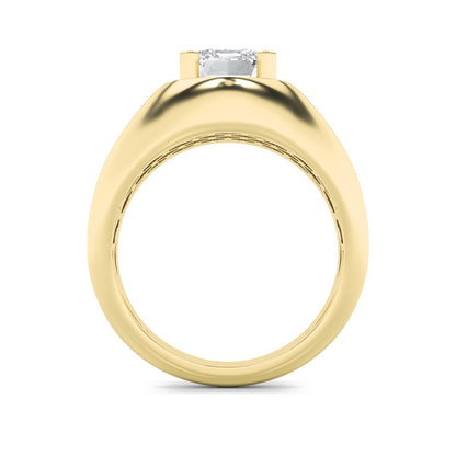 3CTW Emerald Shaped Lab Grown Diamond (F/VS) Men's Ring in 14K Gold