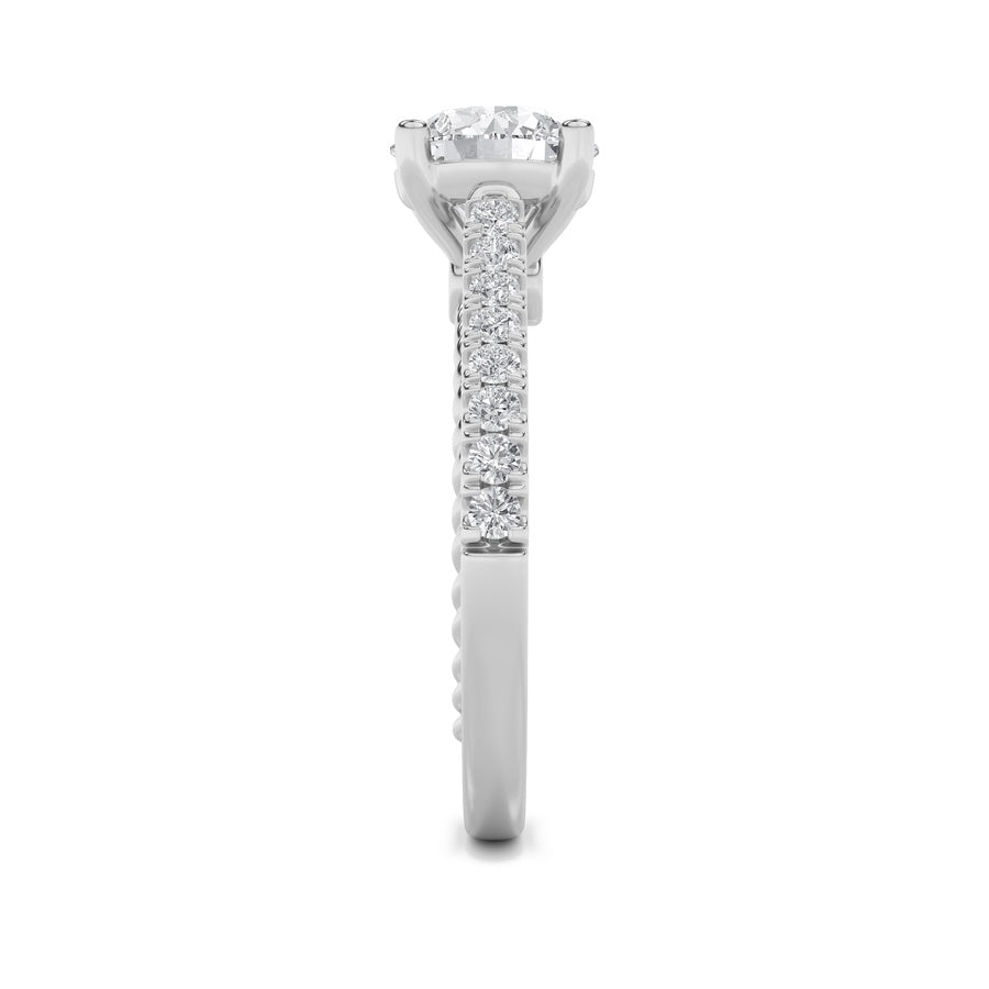 2CTW Round Shaped Lab Grown Diamond (F/VS) Two Tone Accented Rope Design Engagement Ring in 14K Gold
