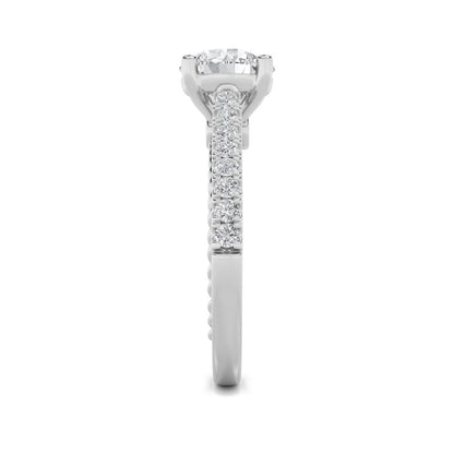2CTW Round Shaped Lab Grown Diamond (F/VS) Two Tone Accented Rope Design Engagement Ring in 14K Gold