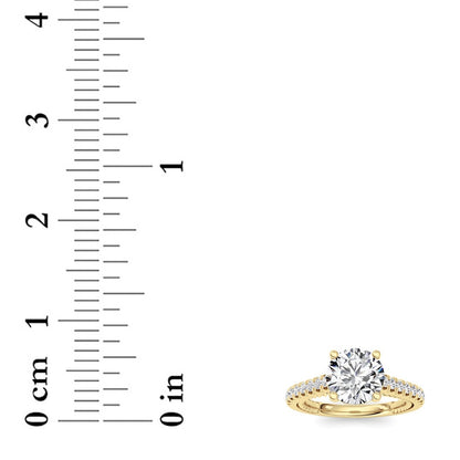 2CTW Round Shaped Lab Grown Diamond (F/VS) Two Tone Accented Rope Design Engagement Ring in 14K Gold