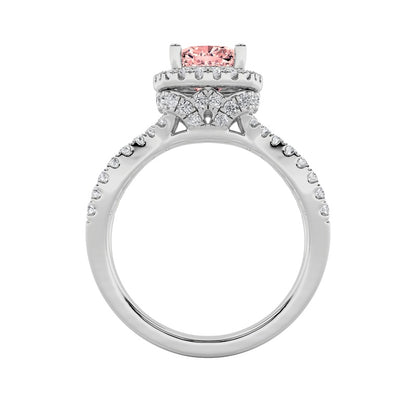 2CTW Elongated Cushion Shaped Lab Grown Diamond (F/VS) Ring in 14K Gold