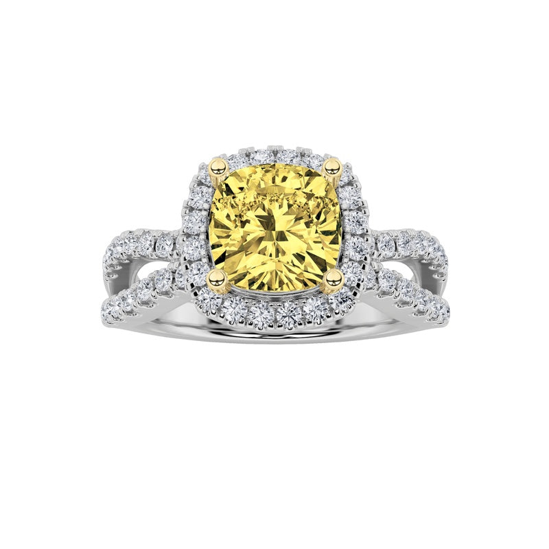 2.25CTW Elongated Cushion Shaped Lab Grown Diamond (F/VS) Ring in 14K Gold