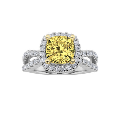 2.25CTW Elongated Cushion Shaped Lab Grown Diamond (F/VS) Ring in 14K Gold