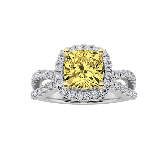 2.25CTW Elongated Cushion Shaped Lab Grown Diamond (F/VS) Ring in 14K Gold