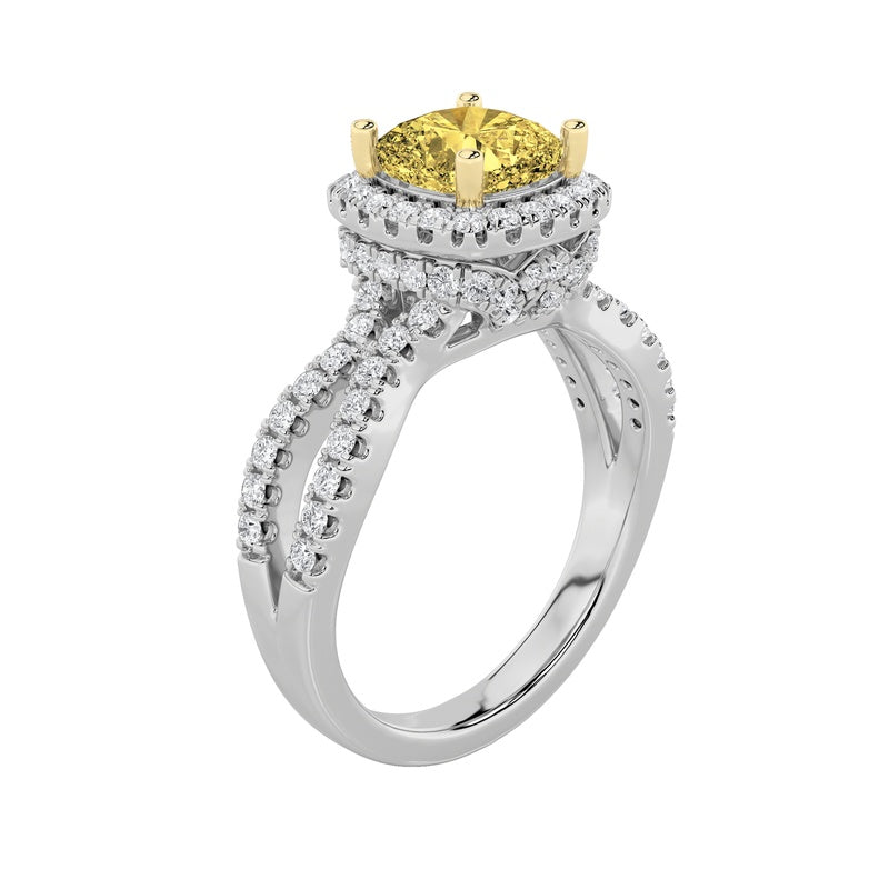 2.25CTW Elongated Cushion Shaped Lab Grown Diamond (F/VS) Ring in 14K Gold