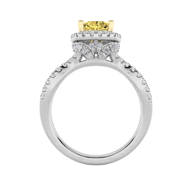 2.25CTW Elongated Cushion Shaped Lab Grown Diamond (F/VS) Ring in 14K Gold