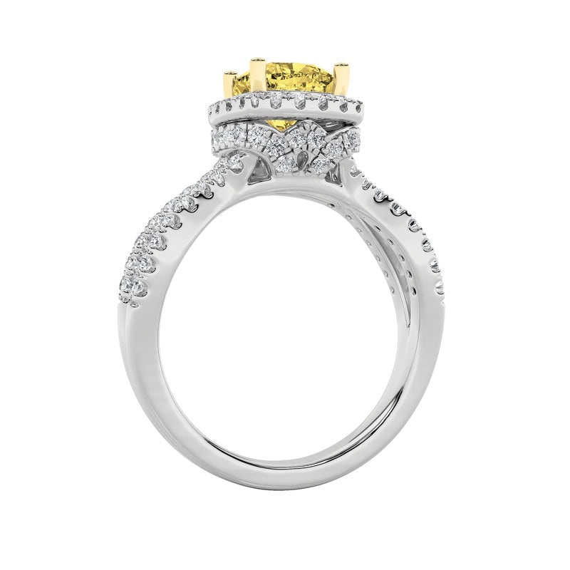 2.25CTW Elongated Cushion Shaped Lab Grown Diamond (F/VS) Ring in 14K Gold