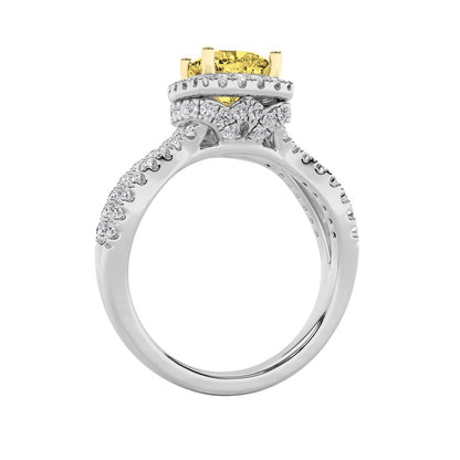 2.25CTW Elongated Cushion Shaped Lab Grown Diamond (F/VS) Ring in 14K Gold