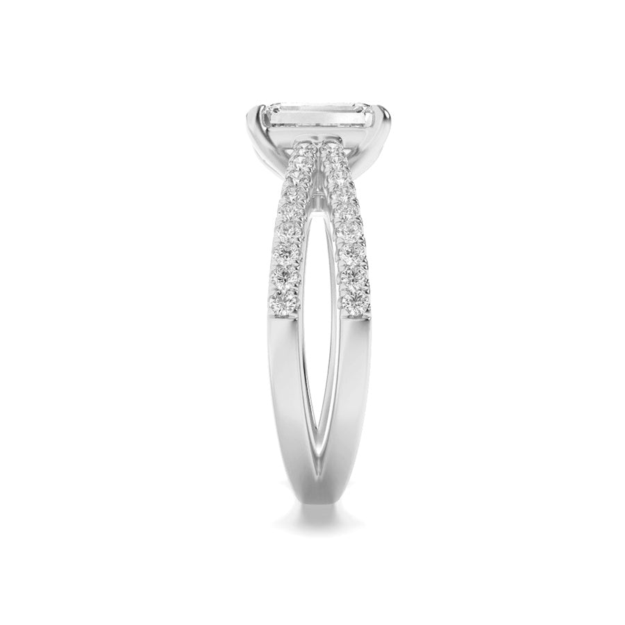 2CTW Radiant Shaped Lab Grown Diamond (F/VS) Engagement Ring in 14K Gold