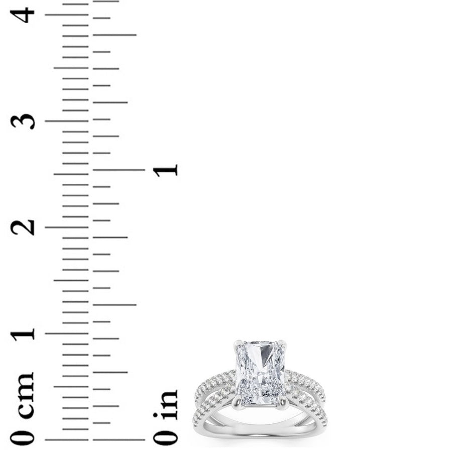 2CTW Radiant Shaped Lab Grown Diamond (F/VS) Engagement Ring in 14K Gold