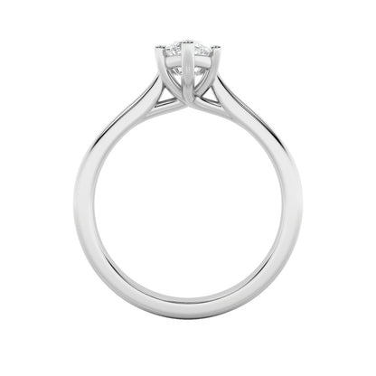 1CTW Marquise Shaped Lab Grown Diamond (F/VS) Plain Cathedral Trellis Shank Solitaire Engagement Ring in 14K Gold