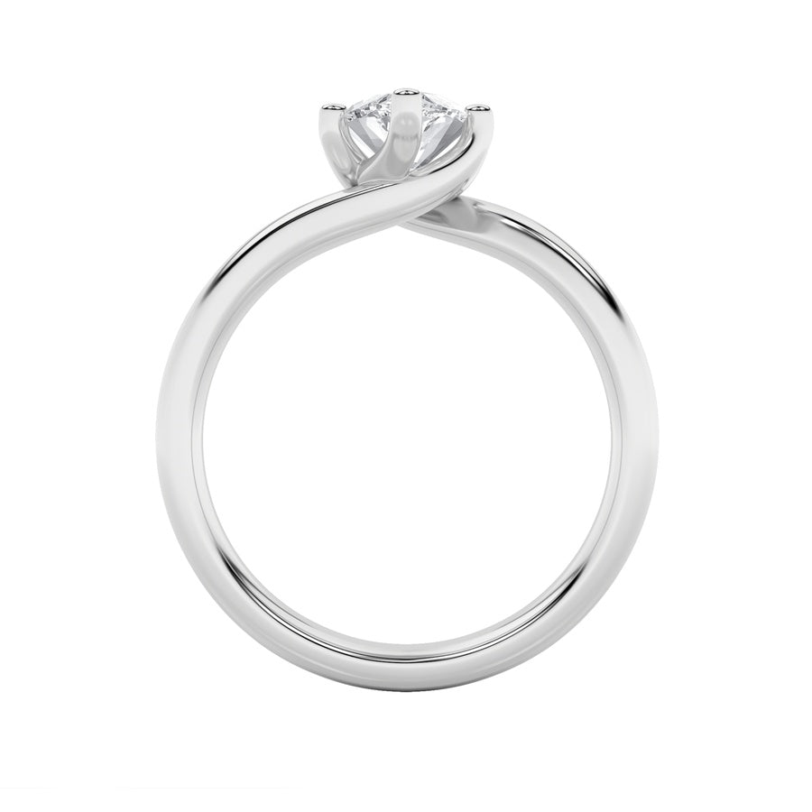 1CTW Marquise Shaped Lab Grown Diamond (F/VS) Bypass Shank Engagement Ring in 14K Gold