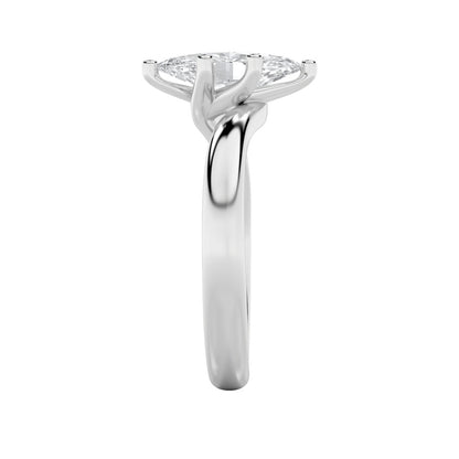 1CTW Marquise Shaped Lab Grown Diamond (F/VS) Bypass Shank Engagement Ring in 14K Gold
