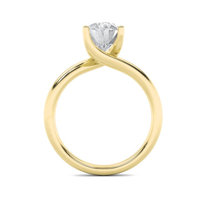 1CTW Oval Shaped Lab Grown Diamond (F/VS) Bypass Shank Engagement Ring in 14K Gold