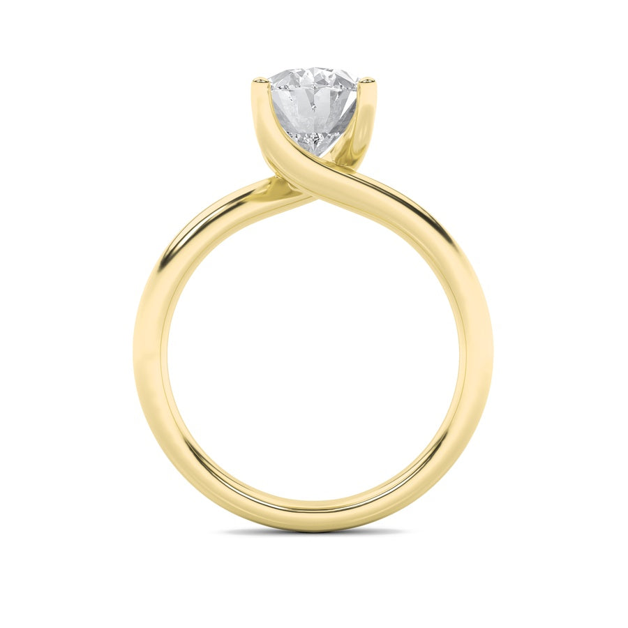 2CTW Oval Shaped Lab Grown Diamond (F/VS) Bypass Shank Engagement Ring in 14K Gold