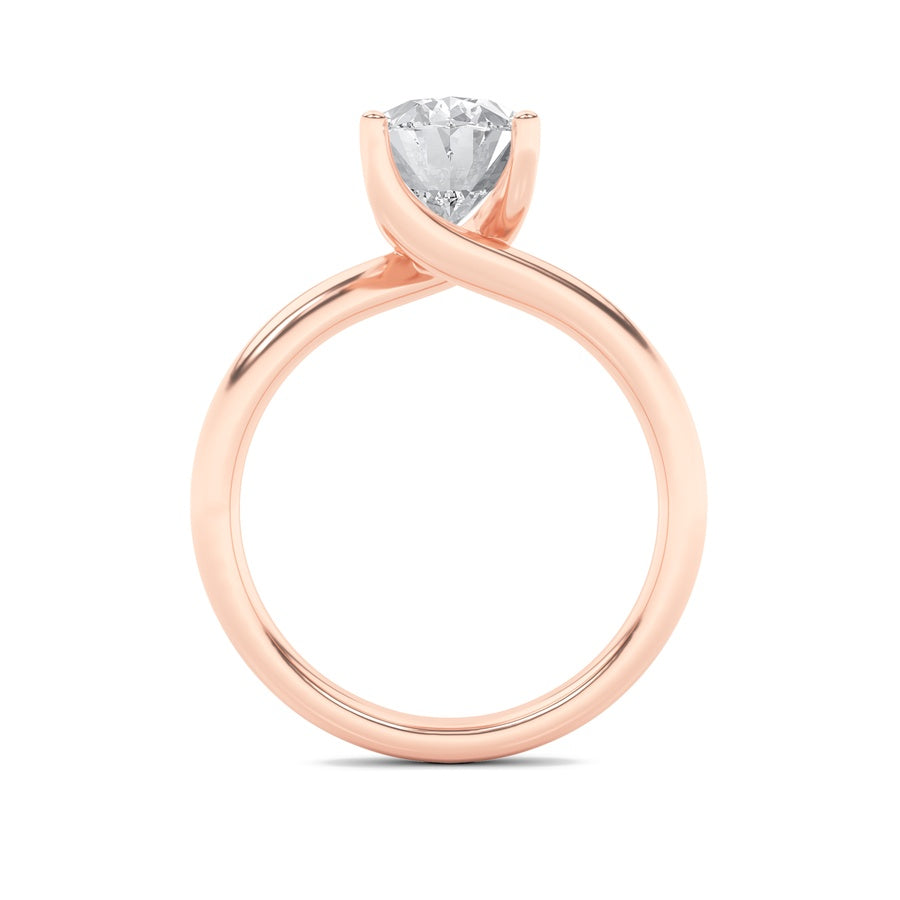 2CTW Oval Shaped Lab Grown Diamond (F/VS) Bypass Shank Engagement Ring in 14K Gold