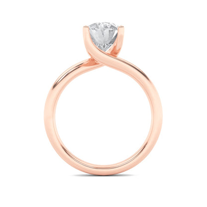 2CTW Oval Shaped Lab Grown Diamond (F/VS) Bypass Shank Engagement Ring in 14K Gold