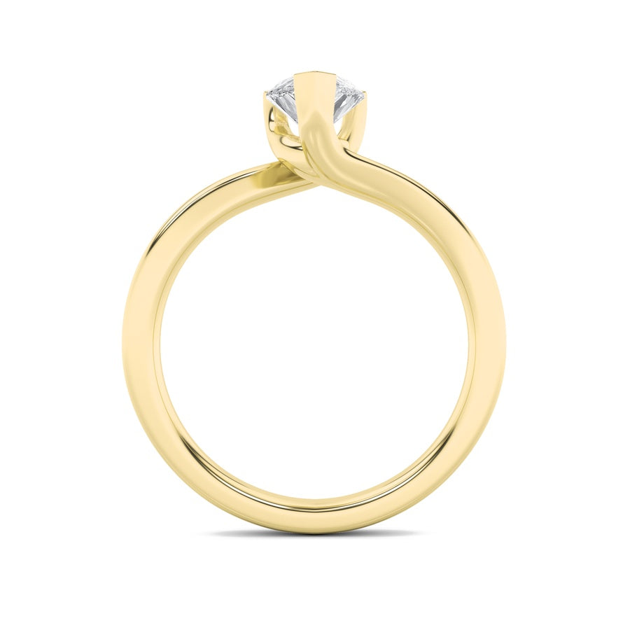 2CTW Pear Shaped Lab Grown Diamond (F/VS) Bypass Shank Engagement Ring in 14K Gold