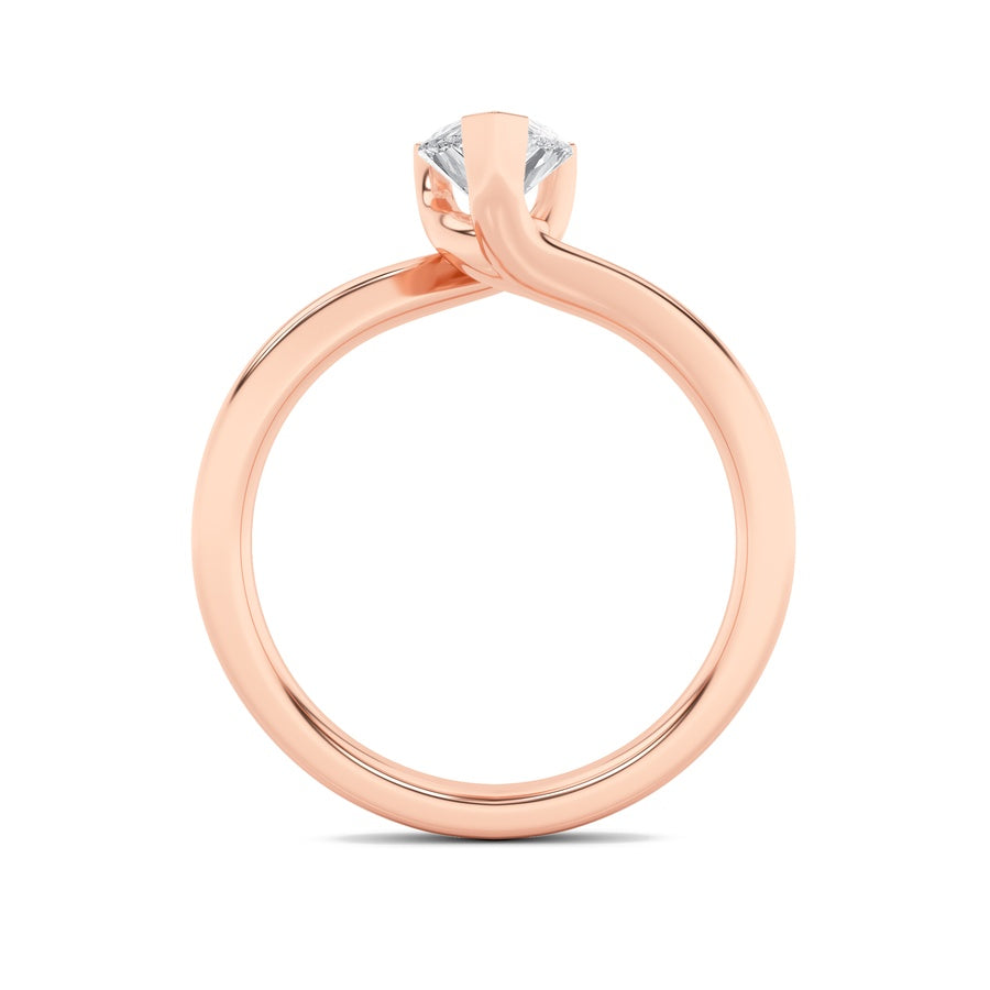 2CTW Pear Shaped Lab Grown Diamond (F/VS) Bypass Shank Engagement Ring in 14K Gold