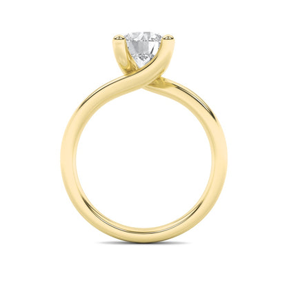 1.5CTW Round Shaped Lab Grown Diamond (F/VS) Bypass Shank Engagement Ring in 14K Gold