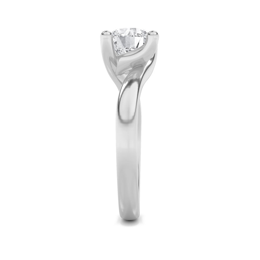 2CTW Round Shaped Lab Grown Diamond (F/VS) Bypass Shank Engagement Ring in 14K Gold