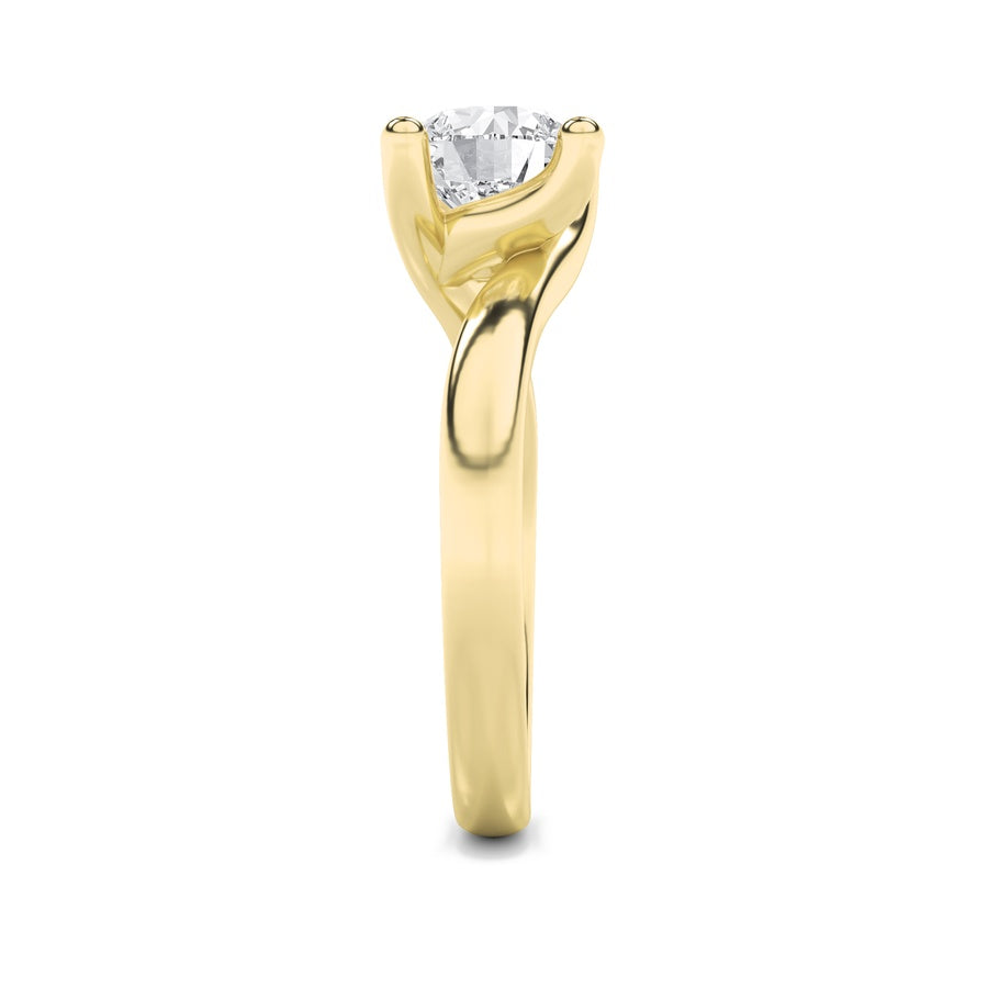 2CTW Round Shaped Lab Grown Diamond (F/VS) Bypass Shank Engagement Ring in 14K Gold
