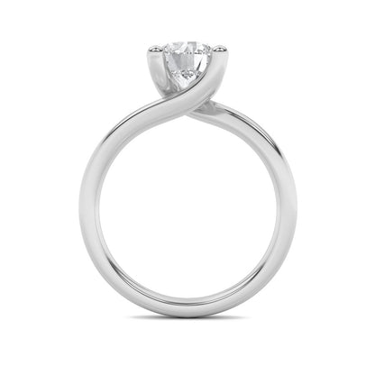 3CTW Round Shaped Lab Grown Diamond (F/VS) Bypass Shank Engagement Ring in 14K Gold
