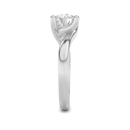 3CTW Round Shaped Lab Grown Diamond (F/VS) Bypass Shank Engagement Ring in 14K Gold