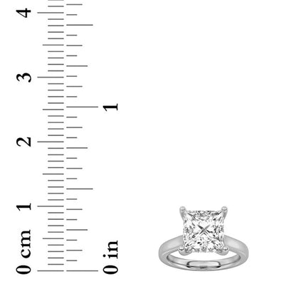 1CTW Princess Shaped Lab Grown Diamond (F/VS) Hidden Halo Cathedral Shank Engagement Ring in 14K Gold