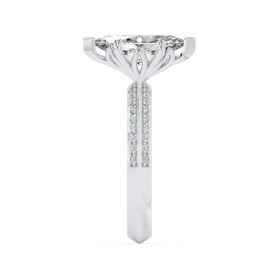 2.5CTW Marquise Shaped Lab Grown Diamond (F/VS) Ring in 14K Gold