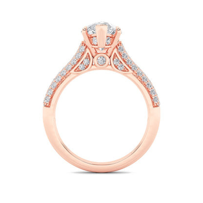 2.5CTW Pear Shaped Lab Grown Diamond (F/VS) Hidden Halo Accented Engagement Ring in 14K Gold
