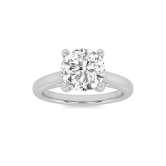 1CTW Round Shaped Lab Grown Diamond (F/VS) Accented Enagement Ring in 14K Gold