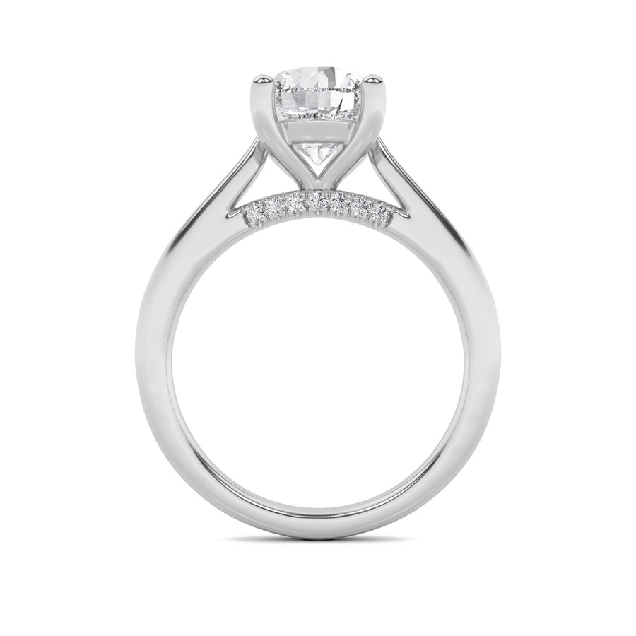 2CTW Round Shaped Lab Grown Diamond (G/VS) Accented Enagement Ring in 14K Gold