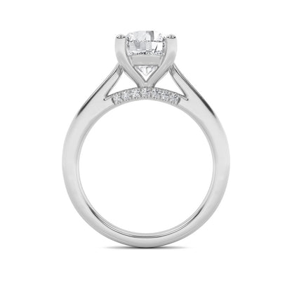 2CTW Round Shaped Lab Grown Diamond (G/VS) Accented Enagement Ring in 14K Gold