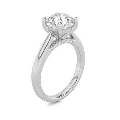 2CTW Round Shaped Lab Grown Diamond (G/VS) Accented Enagement Ring in 14K Gold