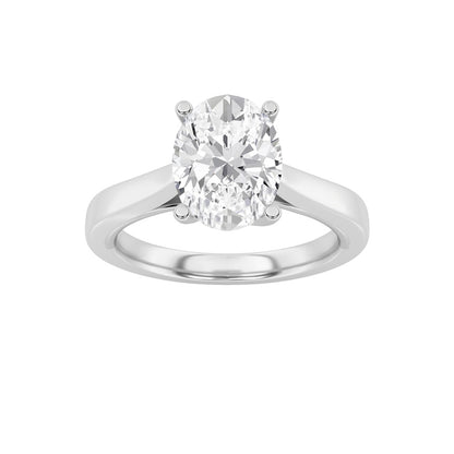 3CTW Oval Shaped Lab Grown Diamond (G/VS) Twisted Basket Cathedral Shank Solitaire Ring in 14K Gold