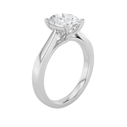 3CTW Oval Shaped Lab Grown Diamond (G/VS) Twisted Basket Cathedral Shank Solitaire Ring in 14K Gold