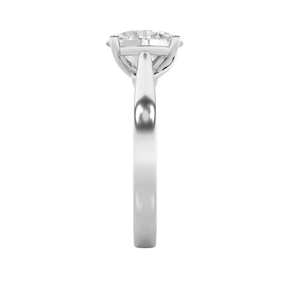 3CTW Oval Shaped Lab Grown Diamond (G/VS) Twisted Basket Cathedral Shank Solitaire Ring in 14K Gold