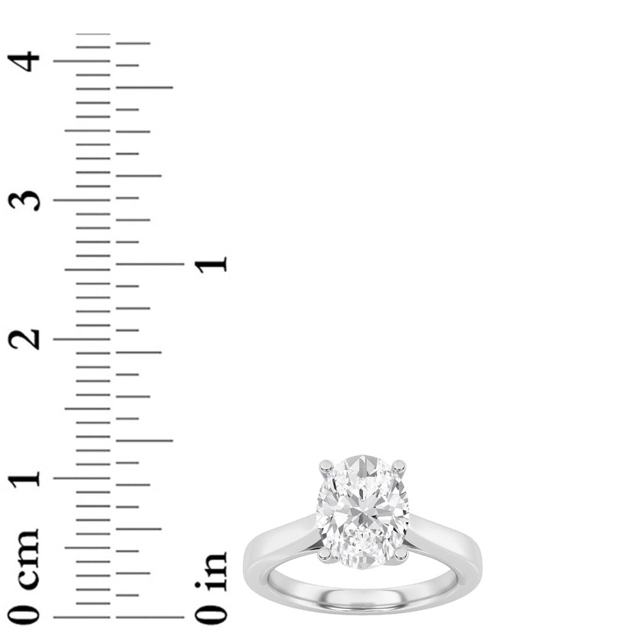 3CTW Oval Shaped Lab Grown Diamond (G/VS) Twisted Basket Cathedral Shank Solitaire Ring in 14K Gold