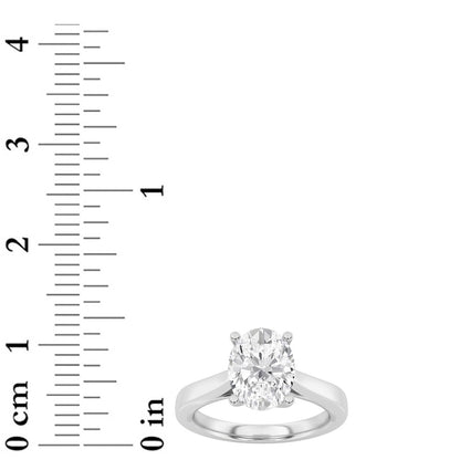 3CTW Oval Shaped Lab Grown Diamond (G/VS) Twisted Basket Cathedral Shank Solitaire Ring in 14K Gold