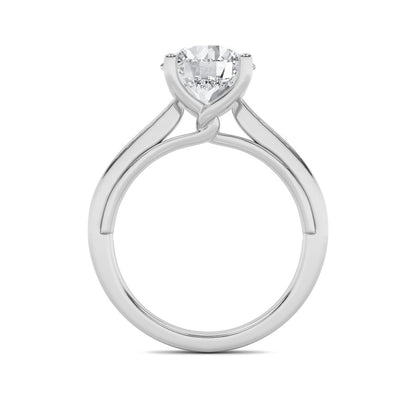 3CTW Round Shaped Lab Grown Diamond (G/VS) Twisted Basket Cathedral Shank Solitaire Ring in 14K Gold