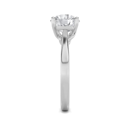3CTW Round Shaped Lab Grown Diamond (G/VS) Twisted Basket Cathedral Shank Solitaire Ring in 14K Gold