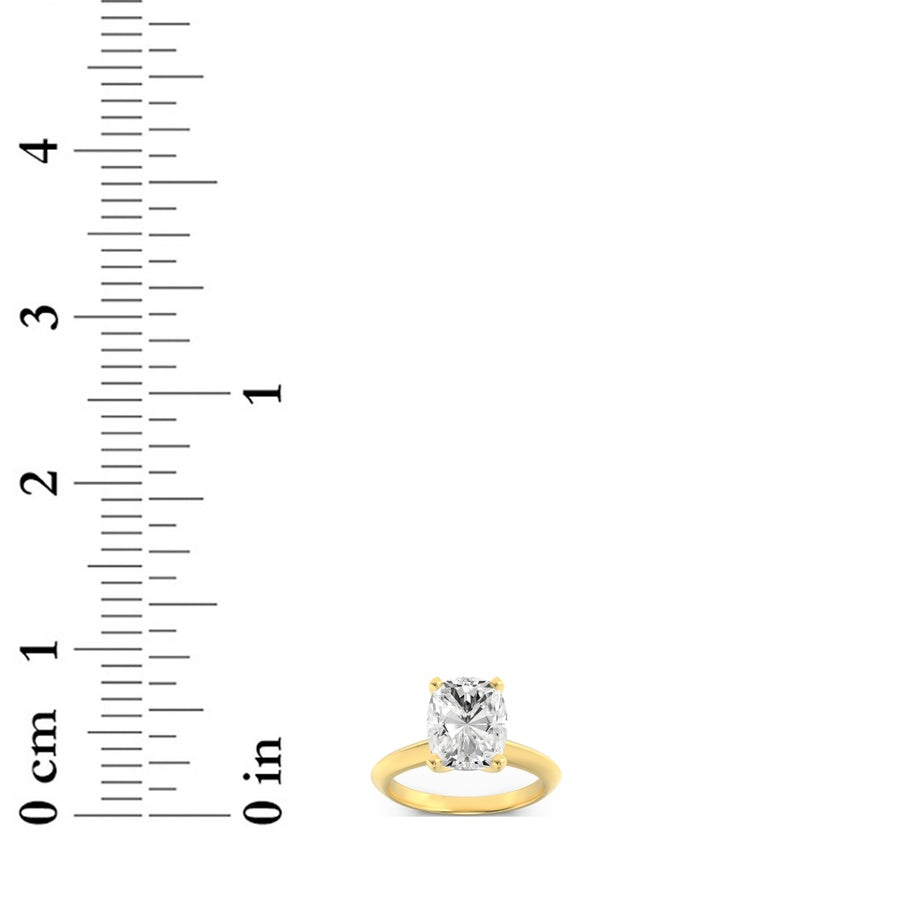 1.5CTW Elongated Cushion Shaped Lab Grown Diamond (F/VS) Knife Edge Shank Solitaire Engagement Ring in 14K Gold