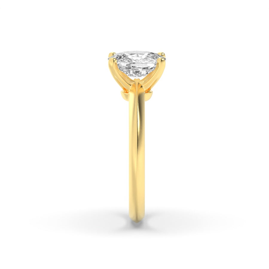 2Cttw Elongated Cushion Shaped Lab Grown Diamond (F/VS) Knife Edge Shank Solitaire Engagement Ring in 14K Gold