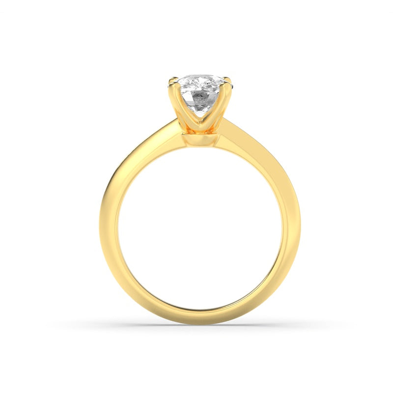 2.5CTW Elongated Cushion Shaped Lab Grown Diamond (F/VS) Knife Edge Shank Solitaire Engagement Ring in 14K Gold